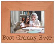 ThisWear Birthday Gift for Grandma Best Granny Ever Natural Wood Engraved 4x6 Landscape Picture Frame Wood