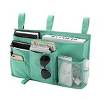 Bunk Bed Organizer, Bedside Caddy Hanging Bed Organizer Storage Bag 8 Pockets, Magazine Holder, for College Dorm Rooms Bed, Hospital Bed, Baby Bed Rails, 600D Oxford Cloth (Green)