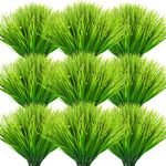 80 Bundles Artificial Outdoor Plants Artificial Grasses Fake Wheat Grass Fake Plants Bushes Greenery Shrubs Faux Plastic Plants for House Garden Porch Window Box Decor Patio Front Porch