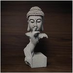 livelyfish Aquarium Buddha Statue Meditation Buddha Statues Sandstone Thinker Sculpture Figurine for Fish Tank Aquarium Zen Decorations, Gift, M