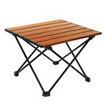 ROCK CLOUD Portable Camping Table Ultralight Aluminum Folding Beach Table Camp for Camping Hiking Backpacking Outdoor Picnic (Brown, Small)