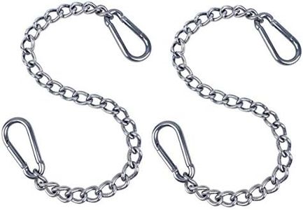 Hanging Chair Chain with Two Carabiners, Stainless Steel Hanging Kits for Hammock Punching Bags Heavy Duty 400LB Capacity Indoor Outdoor, 2 Sets
