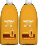 Method Wood Floor Cleaner Refill, Moisturising Oil, Surface Spray, Gently Cleans and Shines, Almond Natural Scent, Pack of 2, 2L