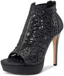 HDEUOLM Women Crystal Stiletto Plat