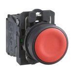 Schneider Electric, XB5AA41N, Harmony XB5, Red Push button, 22mm, spring return, 1 NO