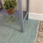 Second Nature Online Pale Turquoise Hush Soft Cotton Rug Hand Loomed and GoodWeave Certified Long Runner 60 cm x 210 cm