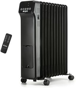 Air Pro Oil Filled Radiator 2500W with Thermostat, 9 Hour Timer, Remote Control – 11 Fin Portable Electric Heater Overheat & Tip-Over Protection Quiet for Home, Office and Any Room Radiator on Wheels