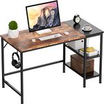 HOMIDEC Office Desk, Computer Desk With Bookshelf, 100 x 50 x 75 cm Study Writing PC Desk for Home Working with Storage Shelves, Desk for Home Office Bedroom