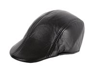 Krystle Prime Girl's Black Leather Warm Golf Cap for Kids