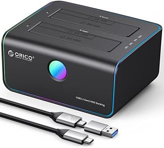 ORICO 2.5" 3.5" RGB Hard Drive Docking Station Offline Clone USB 3.2 to SATA HDD SSD Hard Drive Dock Duplicator up to 36TB with UASP [Support Both USB-C and USB-A ] (8828C3-C)