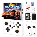 Blidinner 2026 NEW Upgrade R36MAX Ⅱ Retro Handheld Video Game Console-4.5 Inch Ultra-Large Screen,Support 18000+ Classic Games,64G TF Card,Linux System,4000mAh Battery,Birthday Gift for Friends-White