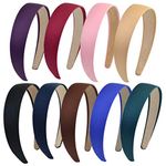 HOVEOX 9 Pieces Hard Headbands 1 Inch Wide Non-slip Ribbon Hairband for Women Girl Mixed Colors