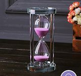 MINGZE Transparent Crystal Hourglass Timer Sand Clock Crafts Glass Decoration, 15 Minutes / 30 Minutes / 60 Minutes (Pink, 30 minutes)