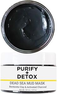 Mud Mask for Face with Dead Sea Mud, Bentonite Clay and Activated Charcoal - Made in USA -NO DRYING Facial Mask to Minimize Pore, Clear Blackheads- Great for Armpit Detox too