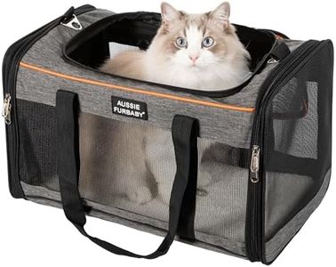 AUSSIE FURBABY Cat Carrier & Dog Carrier - Durable Padded Travel Bag, Comfortable Pet Carrier with Shoulder Strap - Airline Approved Cat Carrier Versatile Cat Backpack Cat Bag Collapsible Cat Carrier