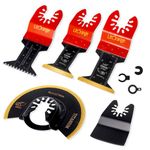 Litorange 5Pcs Oscillating Tool Blades, Titanium Oscillating Multitool Blades, Universal Quick Release Saw Blades for Cutting Hard Materials Metal Nails Screws Wood Plastic and Scraping Applications