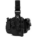 ZONSUSE Tactical Drop Leg Holster, Thigh Holster with Magazine Pouch, Outdoor Military Pistol Holster, Adjustable Gun Holster for Hunting Shooting, Military Games, Training or Cosplay (Black B)