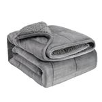 Sivio Adult Weighted Blanket 20 lbs, Sherpa Fleece Heavy Throw Blankets Soft, Warm and Cozy for Women and Men Bed, 60" x 80", Grey