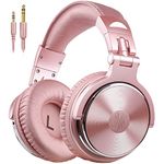 OneOdio Over Ear Headphone Studio Wired Bass Headsets with 50mm Driver, Foldable Lightweight Headphones with Shareport and Mic for DJ Recording Monitoring Mixing Podcast Guitar PC TV (Golden Rose)