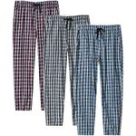 MoFiz Men's Pajama Pants Cozy 100% Cotton Sleep Pj's Bottom Lounge Sleepwear Lightweight Plaid Pants 3pack Size Medium