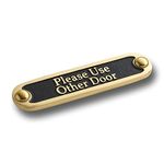 Please Use Other Door Brass Door Sign. Traditional Style Home Décor Wall Plaque Handmade By The Metal Foundry UK.