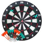 Safety Dart Board for Kids,16.5 Inch Dart Board with 12 Rubber Soft Tip Darts Office Relaxing Sport for Kids and Adult.