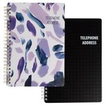 PlanAhead Address Book with Alphabetical Tabs - 8"x5.5" Spiral Address Organizer with Large Print - Telephone Book for Contacts & Passwords for Seniors - No Color Selection Available, Chosen Randomly