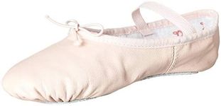 Bloch Unisex-Child Dance Girl's Bunnyhop Full Sole Leather Ballet Slipper/Shoe, Pink, 1 Little Kid