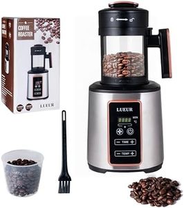 LUEUR Electric Coffee Bean Roaster Machine for Home Use, 1500W Hot Air Coffee Roaster with Adjustable Timer, Variable Heat & Air Fan Settings, Chaff Collection Basket, 100g Capacity