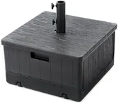 Home Zone Living 119lbs 21" Square Heavy Duty Planter Umbrella Base w/Rolling Wheels & Water Weight Bag for Patio Pool Backyard, Convertible as Table or Planting Box, Supports Up to 11 Ft Umbrella