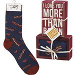 Primitives by Kathy Women's Home Décor Sign and Sock Gift Set, Multicolor, One Size