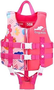 Gogokids Toddler Swim Vest, Premium Kids Swimming Jacket for 30-40-50-60-70 Lbs Girls and Boys, Floaties Vest Swimming Aid with Dual Adjustable Safety Strap for 2-9 Years in Pool/Puddle/Beach