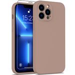 DEENAKIN iPhone 13 Pro Case with Screen Protector,Enhance Camera Protection,Soft Flexible Silicone Gel Rubber Cover,Slim Fit Shockproof Protective Phone Case for iPhone 13 Pro 6.1" Light Brown