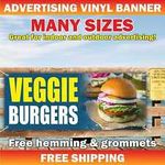 VEGGIE BURGERS Advertising Banner Vinyl Mesh Sign Healthy Care fitness food