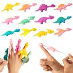 Pilikoll 40 Pcs Slingshot Dinosaur Finger Toys Rubber Stretchy Flick Dinosaur Slingshot Finger Toys Flying Dinosaur Slingshot Toy Dinosaur Finger Slingshots for Kids Party Bag Fillers