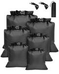 MOXTOYU Dry Bags Waterproof Set 6 Pack, Lightweight Large Capacity Dry Bags Waterproof Set in 8L 5L 3.5L 3L 2.5L 1.5L Organizer Storage Bags for Camping Outdoor Hiking Fishing Cycling Dry Sack(Black)