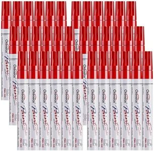 Overseas Red Paint Marker Pens - 36 Pack Oil-Based Permanent Markers Set, Quick Drying, Waterproof, Medium Tip Paint Pens Bulk for Wood, Metal, Rock, Ceramic, Plastic, Canvas, Glass, Rubber