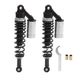 Pair 340mm Motorcycle Shock Absorber Air Shock Absorber Rear Spring Suspension Damper for ATV SUV (Black Silver)