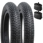 YunSCM 2 Pack 12.5'' Kid Bike Tyres 12 1/2x2 1/4 (12.5x2.25) ETRTO 57-203 and 12 1/2 inch Bike Inner Tubes AV32mm Schrader Valve, Compatible 12.5 x 2.25 12 1/2 x 2 1/4 Child Bike Bicycle Tyres