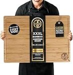 Deer & Oak XXXL Bamboo Chopping Board 60 x 40 x 3.2cm, Pre-Oiled 2 Feet Wide Extra Large Solid Wooden Cutting Board, Carving Board, Charcuterie Cheese Serving Board, Double-Sided, Juice Grooves