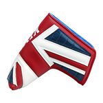 Big Teeth Golf Blade Putter Head Cover UK Flag Pattern Golf Club Protector Magnetic Closure Fit for Scotty Cameron Taylormade Odyssey