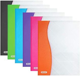 BAZIC Products 2 Pockets Poly Folder, Two Color Portfolio, Letter Size Plastic Folders Holder for Office Documents Paper Organizer, 48-Pack