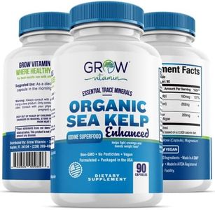 Organic Sea Kelp (Icelandic) Enhanced - Pure Healthy Thyroid Support Natural Iodine Supplement w/Organic Sea Kelp, Blue-Green Algae & Red Algae - Immune System & Metabolism Support - 90 Capsules