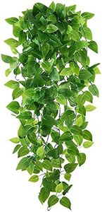 JPGhaha - 2 Piezas Planta Colgante Artificial Decorativa 100cm Planta Falsa Colgante de Hojas de Scindapsus Verdes Hierbas Artificiales Decorativas para Habitación Salón Jardín Pared Interior
