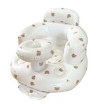 Baby Inflatable Seat for Babies 3-36 Months Built in Air Pump Infant Back Support Sofa Toddler Chair for Sitting Up, Baby Shower Chair Baby Outdoor Seat Floor Seater Gifts (Bear)