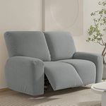 FANSU Recliner Chair Covers 2 Seater for Armchairs with Pockets, Stretch Recliner Slipcover for Electric Chair, Sofa Covers Furniture Protector for Living Room (2 Seater,grey)