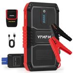 VFMFM Car Battery Booster Jump Starter Power Pack 12V, 3000A Car Jump Starter Power Bank with USB Quick Charge LED Light