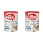 Nestle Cerelac Rice with Milk Infant Cereal, 6 months+, 400g (Pack of 2)