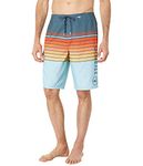 O'NEILL Men's 21 Inch Santa Cruz Boardshorts - Quick Dry Swim Trunks for Men with Fabric and Pockets, Slate | Santa Cruz Printed 2.0, 32