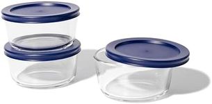 DURA LIVING 6-Piece Glass Food Storage Containers Set (3 Containers + 3 BPA-Free Lids) | 2-Cup, Leakproof | Microwave, Freezer, Oven & Dishwasher Safe | Ideal for Meal Prep & Pantry Organization